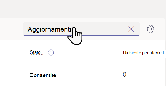 Screenshot della barra di spostamento centrale Amministrazione con l'opzione Gestisci app > di Teams evidenziata.