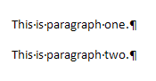 Two paragraphs each delimited by a pilcrow