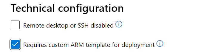 Casella di controllo Modello di Resource Manager personalizzato