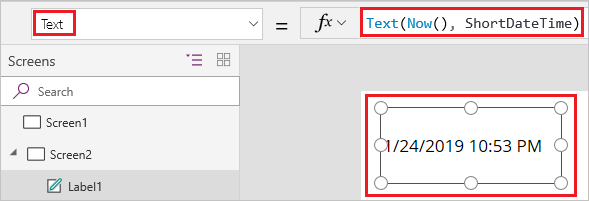 Impostare la proprietà Text su una formula.