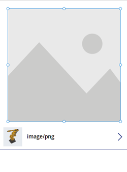 Uno screenshot di un controllo Immagine in creazione in Microsoft Power Apps Studio.