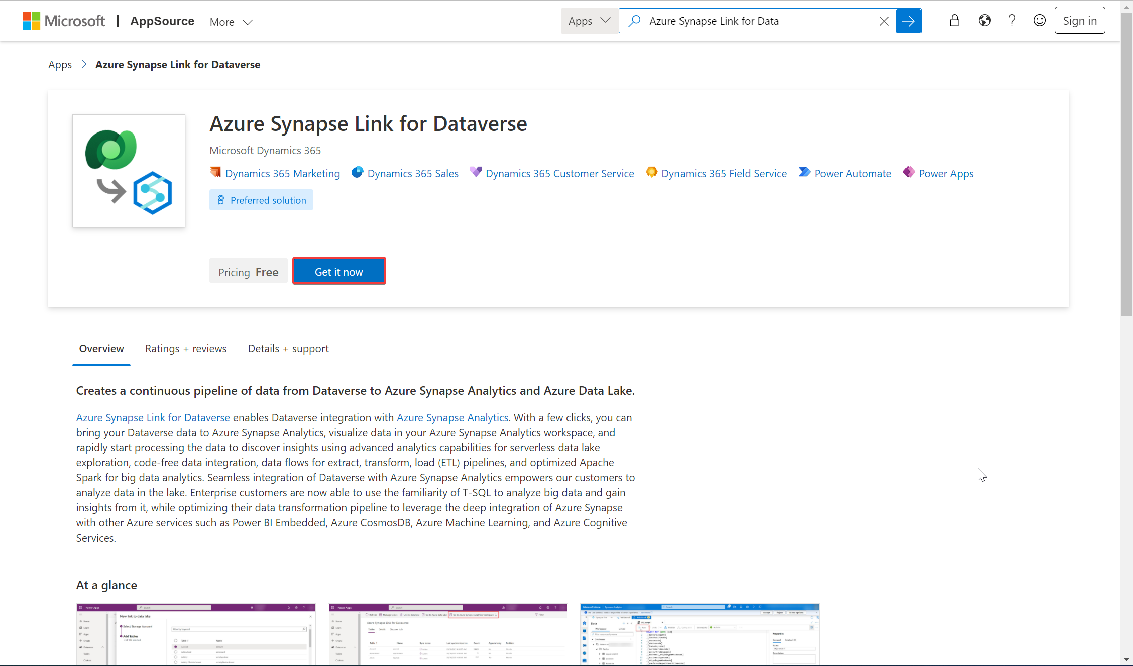 Soluzione Azure Synapse Link for Dataverse