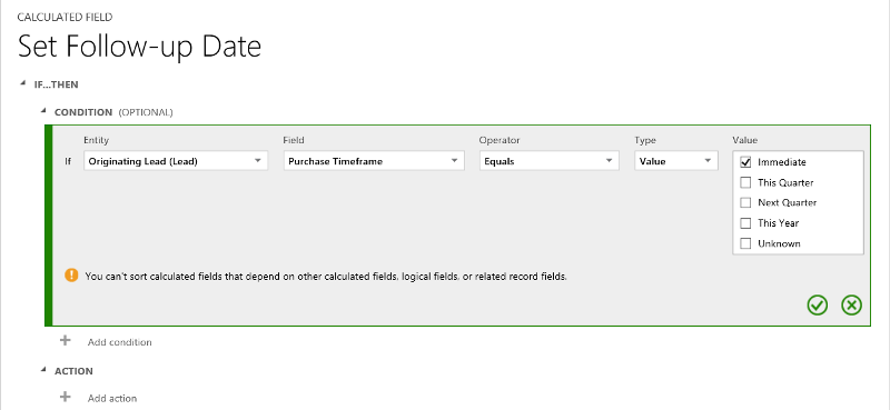 Data di completamento relativa a un'opportunità in Dynamics 365 uno.