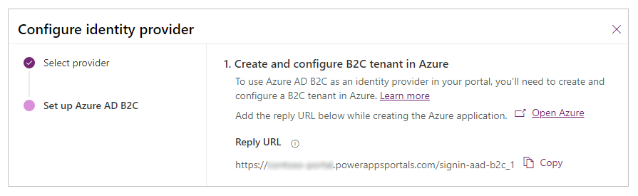 Configurare l'app Azure AD B2C.