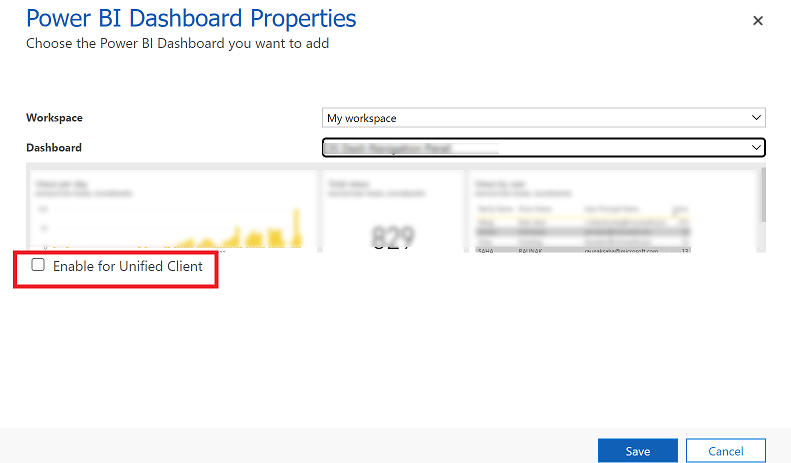 Aggiungere un riquadro Power BI al dashboard personalizzato.