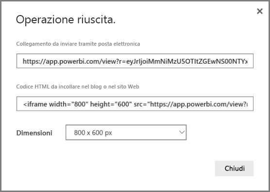 Screenshot di Operazione riuscita: collegamento e HTML.