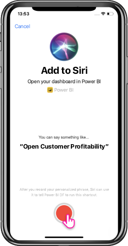 Pagina Add to Siri (Aggiungi a Siri)