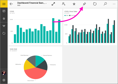 Barra superiore dell'app per dispositivi mobili Windows