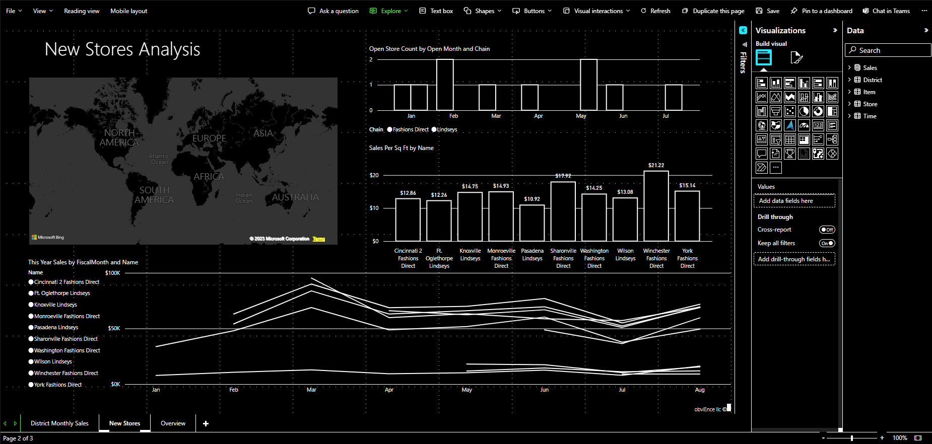 Screenshot delle impostazioni di contrasto elevato nel servizio Power BI.