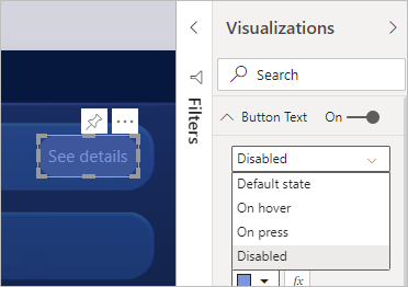 Screenshot che mostra la formattazione personalizzata dei pulsanti disabilitata.