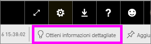 Screenshot che evidenzia il pulsante Ottieni informazioni dettagliate.