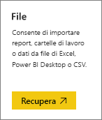 Screenshot della finestra di dialogo Selezionare un file, con l'esempio di analisi delle vendite al dettaglio in evidenza.