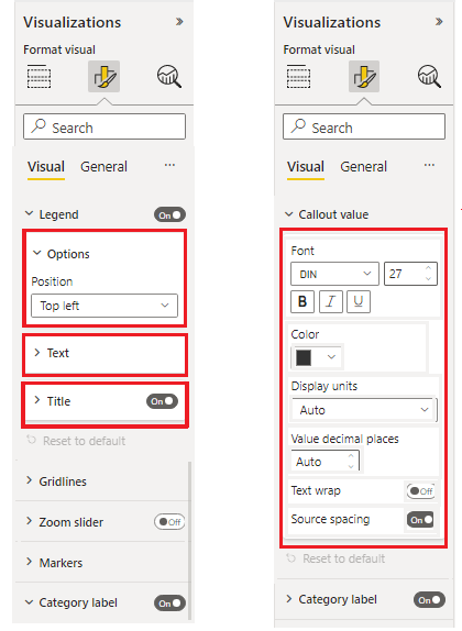 Screenshot delle schede di formattazione suddivise in gruppi di formattazione.