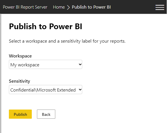 Screenshot che mostra la selezione di un'area di lavoro nel servizio Power BI.