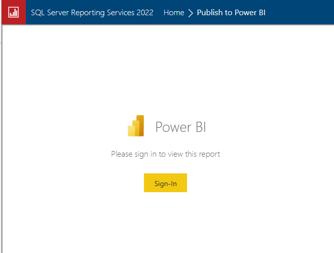 Screenshot che mostra l'accesso a Power BI.