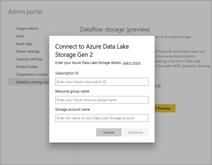 Connessione all'Archiviazione Data Lake esterno.