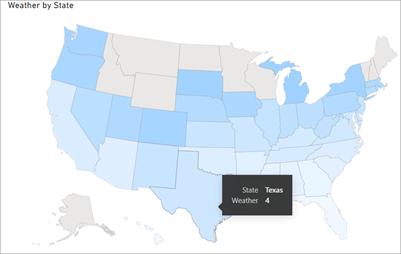 Screenshot di una mappa forma del Texas.