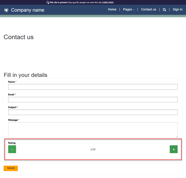 Componente personalizzato in un modulo.