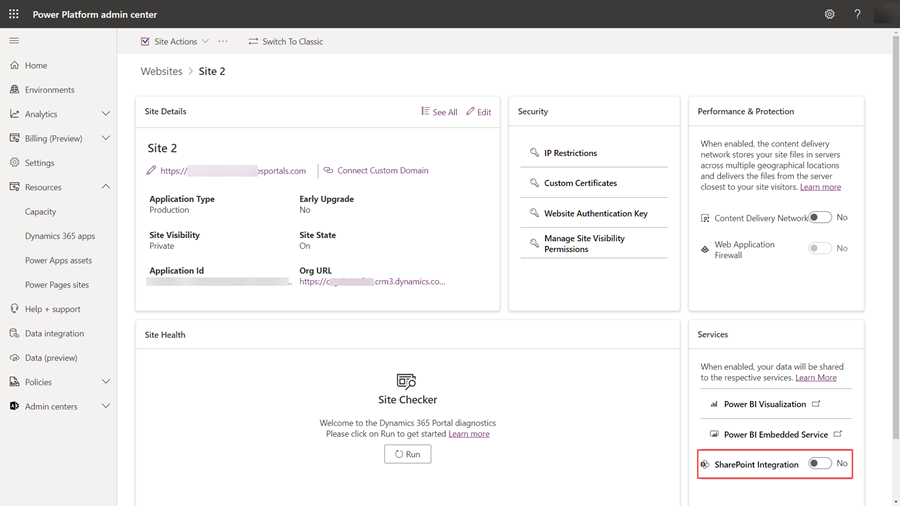 Abilitazione di SharePoint.