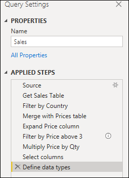 Riquadro Passaggi applicati con i passaggi documentati e la descrizione aggiunti.