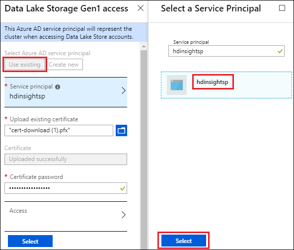 Aggiungere entità servizio a cluster HDInsight