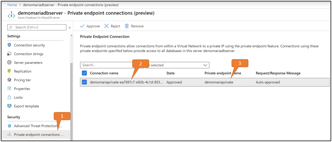 select the private endpoint portal