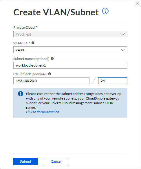 Creare VLAN/subnet