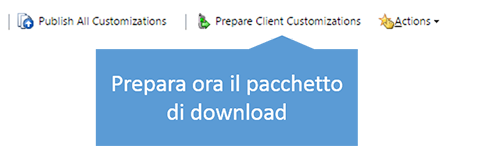 Pulsante Prepara personalizzazioni client