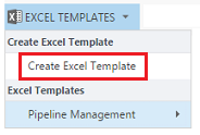 Opzione del menu Crea modello di Excel