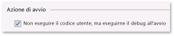 Proprietà avvio applicazione debug C#/VB