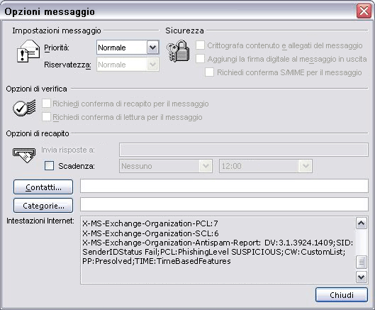 Visualizzazione degli indicatori di protezione da posta indesiderata in Outlook 2007