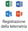 Questa icona rappresenta la registrazione di telemetria.