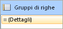 Gruppi di righe, tabella con una riga statica e una riga dinamica