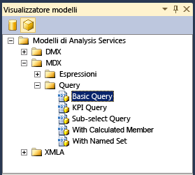 Esplora modelli filtrato per Analysis Services