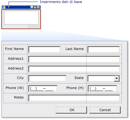 Form di inserimento dati di base con TableLayoutPanel