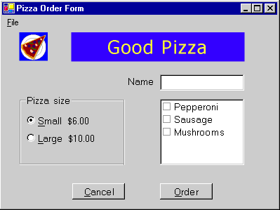 Pizza Order Form