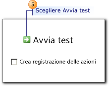 Finestra di dialogo Avvia test