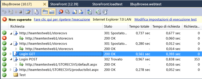 Visualizzatore dei risultati del test delle prestazioni Web