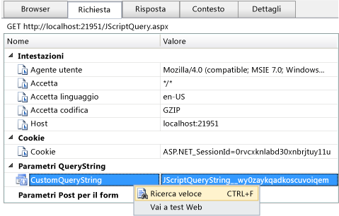 Isolamento di un parametro dinamico