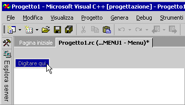 Casella Nuovo elemento dell'editor menu di Visual Studio