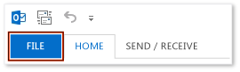 Scheda File in Outlook 2013