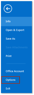 Pulsante Opzioni di Outlook 2013 Preview