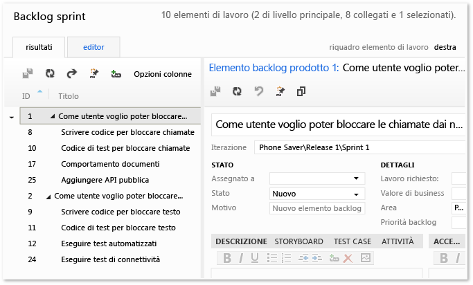 Visualizzazione affiancata dei risultati delle query