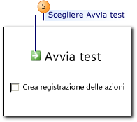 Finestra di dialogo Avvia test