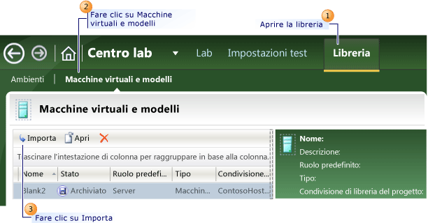 Passaggi per importare una macchina virtuale o un modello da SCVMM