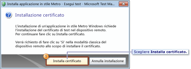 Installare il certificato