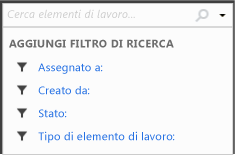 Menu di scelta rapida casella di ricerca (Team Web Access)