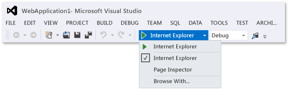 Selezionare opzioni di debug del browser Web