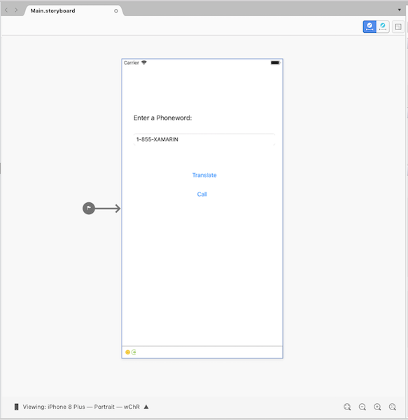 Main.storyboard in iOS Designer