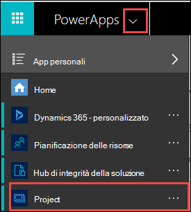 PowerApps voce di menu